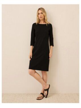 Black softspun boat neck dress